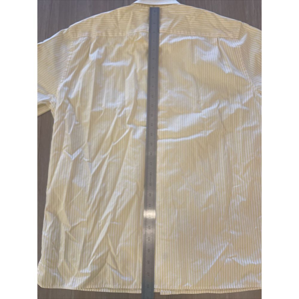 Michael Kors Men's Yellow Shirt Stripes Short Sleeve Pockets 100% Cotton‎ Size M - Picture 13 of 16